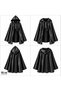 Hooded Black Cloak 90 cm Halloween Halloween Party Costume - 4