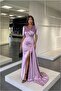Satin Evening Dress Fabric Dress Collar Double Breasted