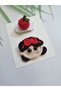 Handmade Knitted Hairless Baby Clip with Princess and Red Apple Figures, Set of 2 Hairless Baby Clips - 7