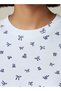 Slim Fit T-shirt with Bow Print - 3