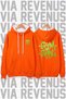 Gym Girl Printed Unisex Orange Wide Fit Hoodie Sweatshirt - 3 Thread Fleece Hood Lining with White Thread Detail