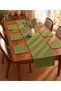 7 Piece American Service Green Bohemian Tablecloth 100% Linen Decorative Runner Promise Wedding Engagement - 3