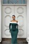 Krep Strapless Evening Dress Fabric Dress - 4