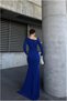 Kayık Detailed Evening Dress Stone Dress Collar Long Sleeves - 3