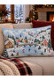 Winter Themed Double-Sided Suede Throw Pillow Cover Set of 2 – Decorative Pillowcases with Ski & Snowy Village Pattern 43X43 and 30X50 cm - 3