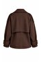 Brown Double-Breasted Collared Trench Coat - 2Y7537 - 2