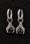 Mod Pattern Steel Locking Hoop Earrings