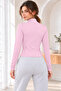 Women's Stand Collar Zippered Finger-Loop Scuba Fabric Slim Fit Sports Jacket - 5