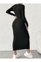 Women's Crew Neck Long Sleeve Camisole Fabric Long Dress Length 130 cm - 3