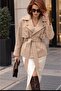 Stylish Buttoned Double-Breasted Belted Trench Coat Jacket - 2