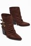 Women's Cowboy Boots - Double Buckle Pointed Toe