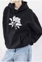 Women's Rose Rose Printed Hooded Sweatshirt