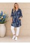 New Season Cotton Ethnic Pattern Italian Women's Shirt Tunic Large Size 44/48