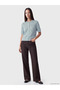 Blue Crew Neck Openwork Women's Cardigan - 2