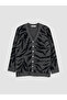 Black Leopard Patterned Women's Knitwear Cardigan - 5
