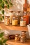 Sora Set of 6 Wooden Vacuum Lid Glass Tea, Sugar, Coffee Storage Jars Natural 635 Cc, Food Storage Container - 8