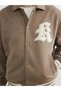 Brown Shirt Collar Suede Men's Coat - 2