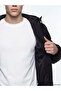 Black Regular Fit Hooded Men's Puffer Jacket - 4