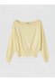 Yellow Boat Neck Women's Knitwear Sweater - 5