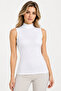 Women's 2-Pack 95% Cotton Half Turtleneck Sleeveless Basic Undershirts - Stretchy Soft Everyday Base Layer - 3