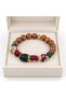 Brown Beaded Green and Burgundy Detailed Bracelet – Stylish Accessory with Gold Spacer - 3