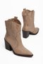 Women's Cowboy Boots - Pointed Toe with Sewing Detail and Thick Heel