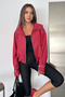 Women's Plaid Patterned Zippered Crop Jacket - 6