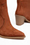 Women's Cowboy Boots with Western Stitching Detail, Pointed Toe, Thick Heel Boots - 3