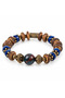 Navy Blue Brown Beaded Bracelet – Stylish Accessory with Bronze Detail for an Ethnic Look - 3