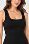 Women's 2-Pack 95% Cotton Square Neck Thick Strap Basic Undershirt - Flexible Soft Everyday Undergarment - 5