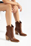 Women's Cowboy Boots with Western Stitching Detail, Pointed Toe, Thick Heel Boots - 6