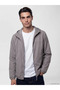 Gray Regular Fit Hooded Men's Raincoat