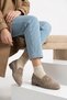 Denlar Round Toe Buckle Genuine Leather Women's Ballerinas Beige Suede - 7