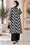 Shirt Collar with Buttons All Over, Oversize Textured Tunic - 3