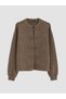 Brown Chinese Buttoned Women's Knitwear Cardigan - 5