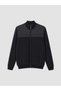 Navy Blue Regular Fit High Collar Men's Knitwear Cardigan - 4
