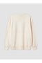 Beige Bugs Bunny Printed Oversize Women's Thick Sweatshirt - 2