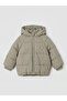 Khaki Hooded Baby Boy Puffer Coat
