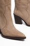 Women's Cowboy Boots - Pointed Toe with Sewing Detail and Thick Heel - 5