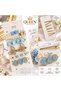 Blue Heart Butterfly Pearl Stone Detailed 5-Piece Clasp Set Gold Metal Women's and Children's Hair Accessory - 3