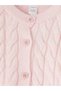 Pink Crew Neck Girls' Knitwear Cardigan - 2
