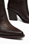 Women's Cowboy Boots with Western Stitching Detail, Pointed Toe, Thick Heel Boots - 3