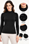Women's 3-Pack 95% Cotton Half Turtleneck Long Sleeve Basic Top - Flexible Soft Everyday Underwear - 7