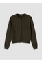 Green Crew Neck Women's Knitwear Cardigan - 5
