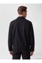 Black Regular Fit Shirt Collar Men's Cashmere Coat - 4