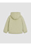 Green Hooded Quilted Girl's Coat - 3
