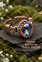 Pure Copper Adjustable Mystic Topaz Crystal Ring Evil Eye Protection