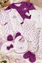 Baby Girl 8-Piece Hospital Discharge Set 100% Cotton Floral and Heart Patterned Newborn Set - 2