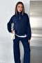 Women's Zippered High Collar Two-Piece Tracksuit Set - 5