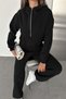 Women's Half Zipper Hooded 3 Thread Double Tracksuit Set - 2
